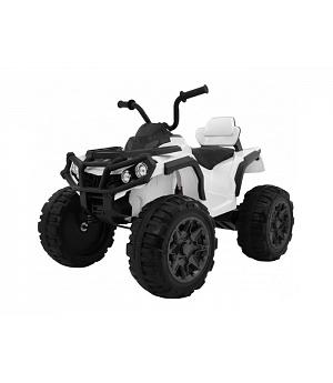 QUAD 12V ELECTRICO, MANDO RC, BLANCO, RUEDAS GOMA, ASIENTO CUERO -  - RUEDAS DE GOMA, INDA47-BDM-0906A